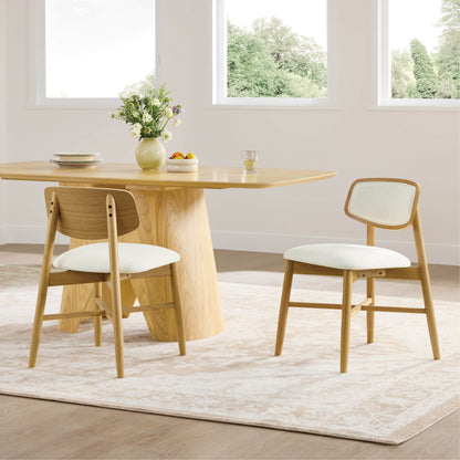 70.9" Elowen Sculptural Wood Base Dining Table