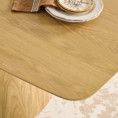 70.9" Elowen Sculptural Wood Base Dining Table