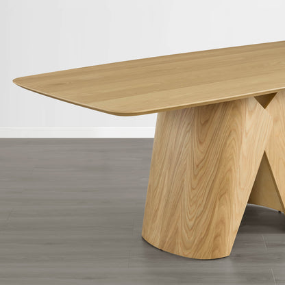 70.9" Elowen Sculptural Wood Base Dining Table