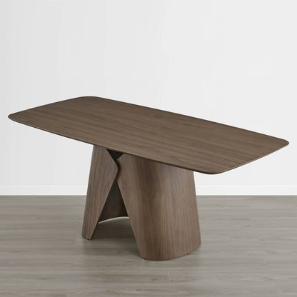 70.9" Elowen Sculptural Wood Base Dining Table