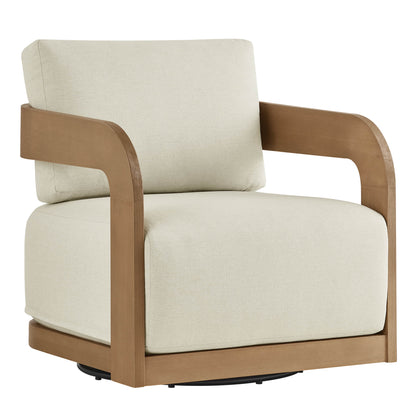 Emberly Modern Outdoor Eucalyptus Wood Swivel Bistro Set