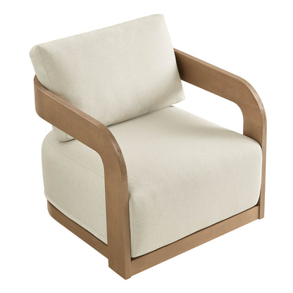 Emberly Modern Outdoor Eucalyptus Wood Swivel Bistro Set
