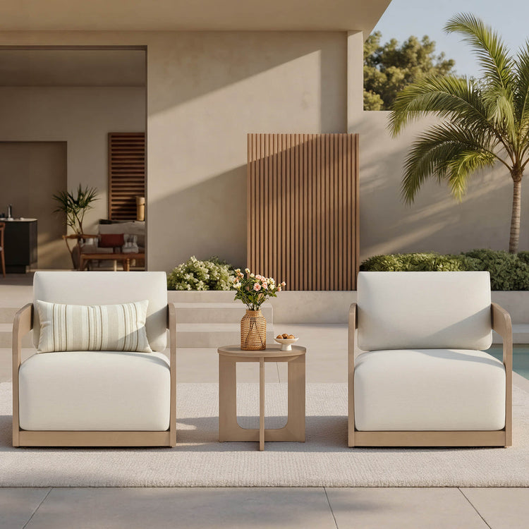Emberly Modern Outdoor Eucalyptus Wood Side Table