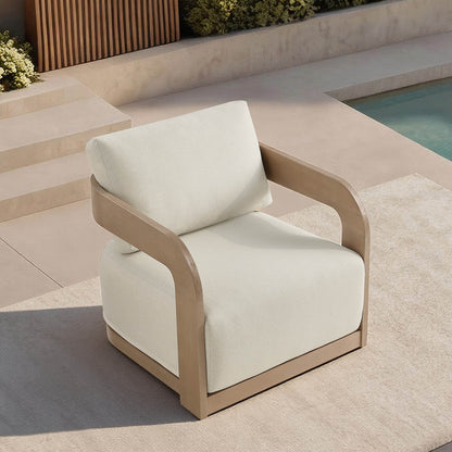 Emberly Modern Outdoor Eucalyptus Wood Swivel Bistro Set