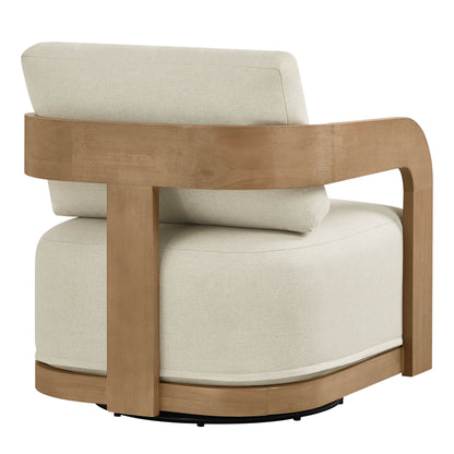 Emberly Modern Outdoor Eucalyptus Wood Swivel Bistro Set