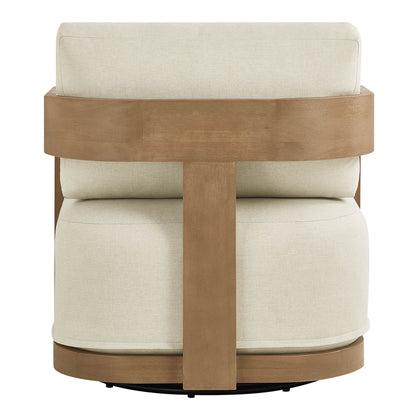 Emberly Modern Outdoor Eucalyptus Wood Swivel Bistro Set