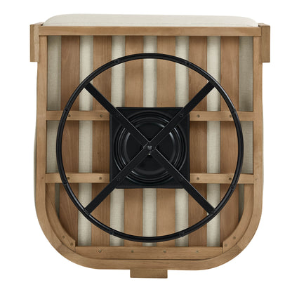 Emberly Modern Outdoor Eucalyptus Wood Swivel Bistro Set