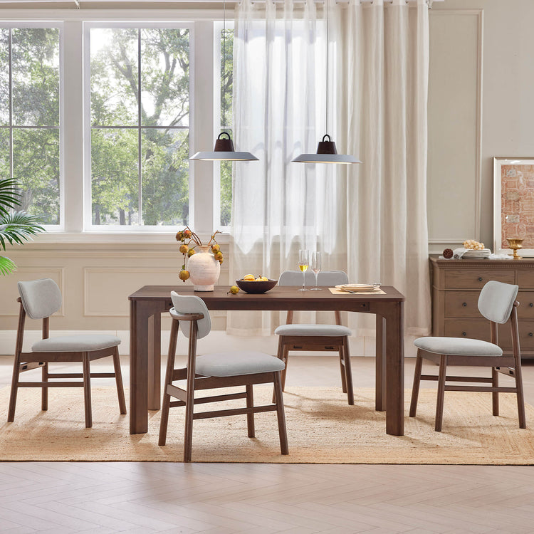 Everett Modern Rectangular Wood Dining Table for 4