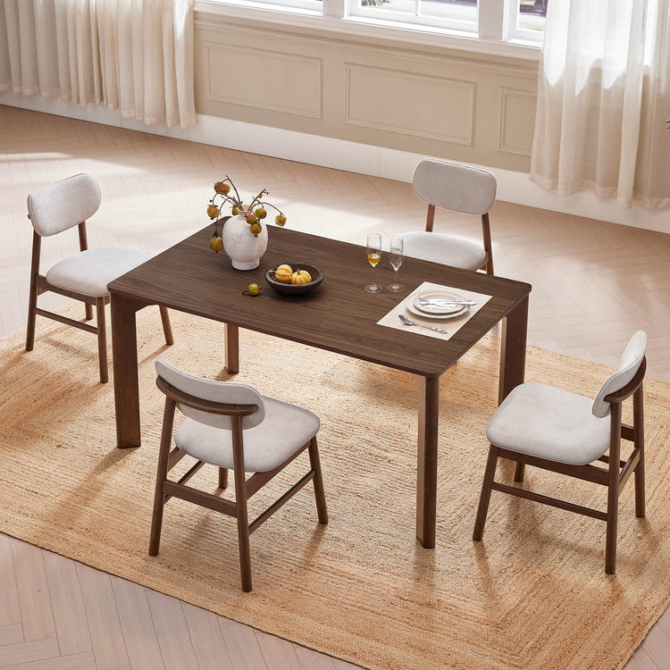 Everett Modern Rectangular Wood Dining Table for 4