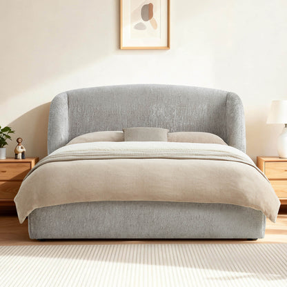 Evie Wingback Upholstered Storage Platform Bed