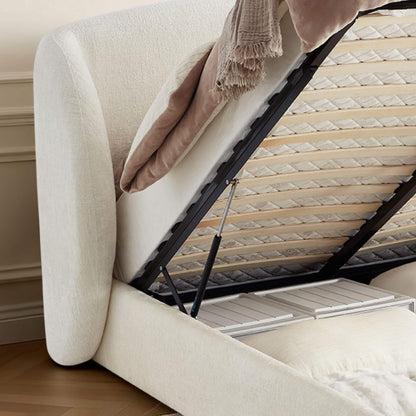 Evie Wingback Upholstered Storage Platform Bed