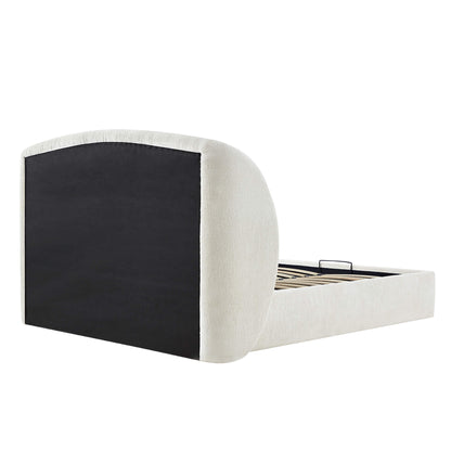 Evie Wingback Upholstered Storage Platform Bed