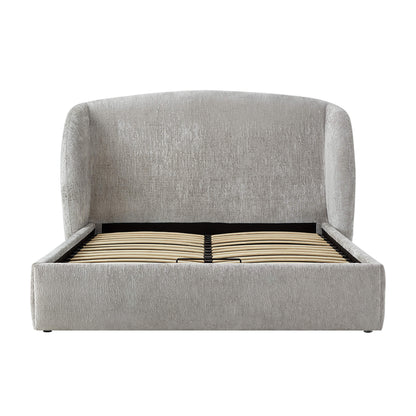 Evie Wingback Upholstered Storage Platform Bed