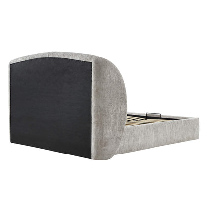 Evie Wingback Upholstered Storage Platform Bed