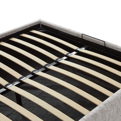 Evie Wingback Upholstered Storage Platform Bed