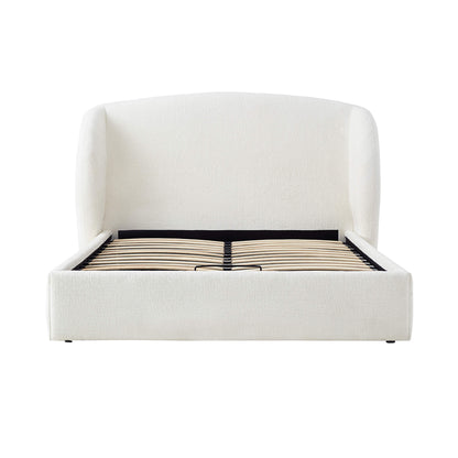 Evie Wingback Upholstered Storage Platform Bed