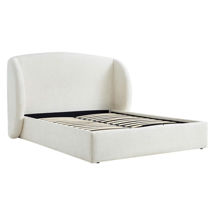 Evie Wingback Upholstered Storage Platform Bed