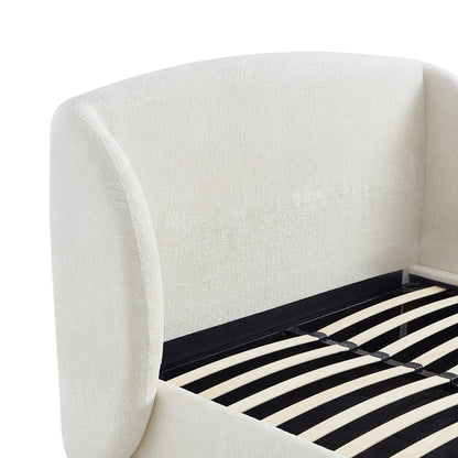 Evie Wingback Upholstered Storage Platform Bed