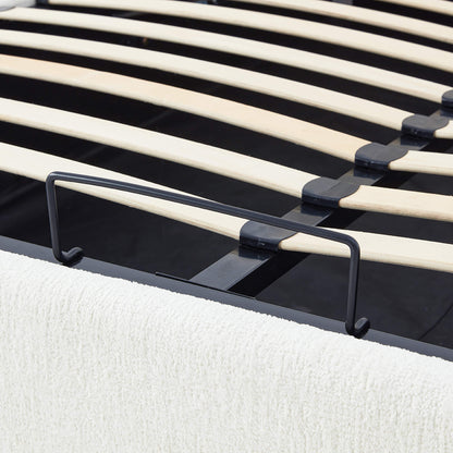 Evie Wingback Upholstered Storage Platform Bed