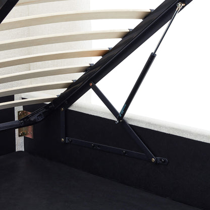 Evie Wingback Upholstered Storage Platform Bed