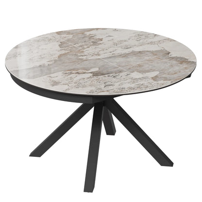 Finley Round Extendable Sintered Stone Dining Table,47"-62"