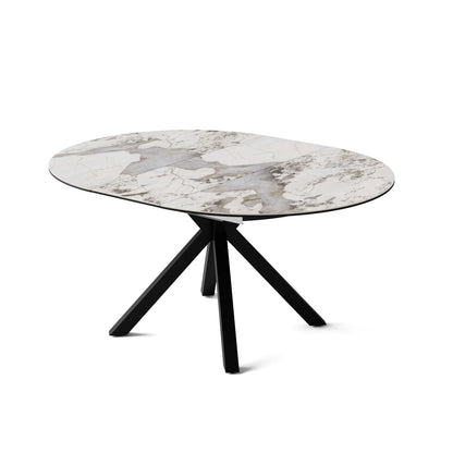 Finley Round Extendable Sintered Stone Dining Table,47"-62"