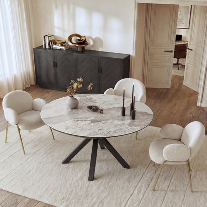 Finley Round Extendable Sintered Stone Dining Table|47