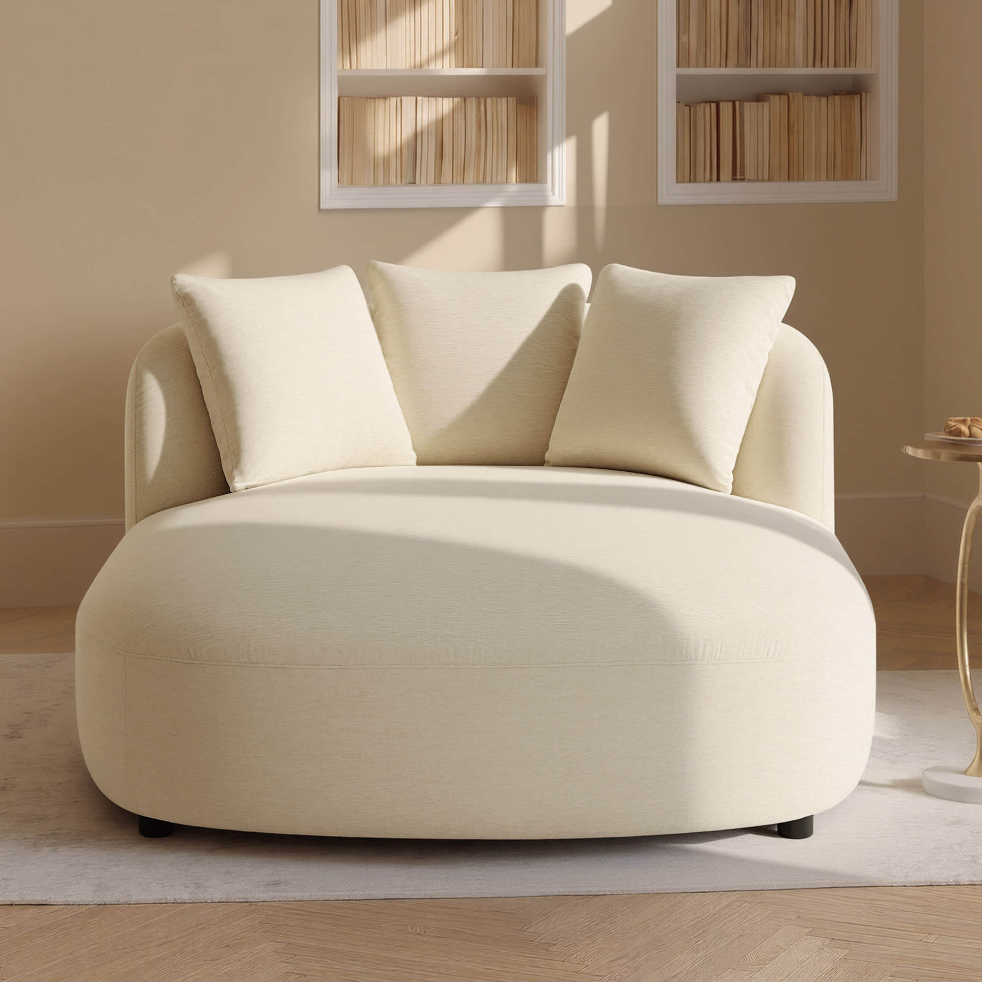 Gabriel Modern Curved Chaise Lounge Accent Chair