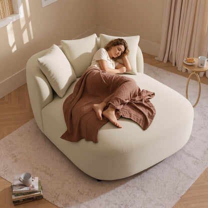 Gabriel Modern Curved Chaise Lounge Accent Chair