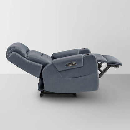 Garrison Genuine Leather Power Lay Flat Recliner with Power Headrest