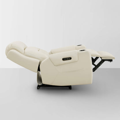 Garrison Genuine Leather Power Lay Flat Recliner with Power Headrest
