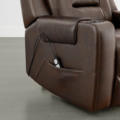 Garrison Genuine Leather Power Massage & Heat Recliner Lift Chair
