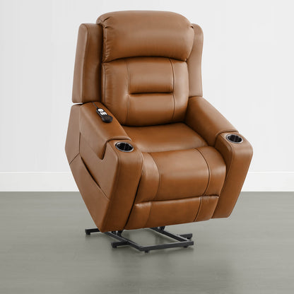 Garrison Genuine Leather Power Massage & Heat Recliner Lift Chair