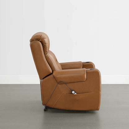 Garrison Genuine Leather Power Massage & Heat Recliner Lift Chair