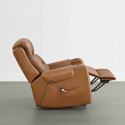 Garrison Genuine Leather Power Massage & Heat Recliner Lift Chair