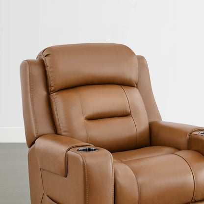 Garrison Genuine Leather Power Massage & Heat Recliner Lift Chair
