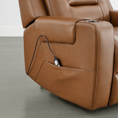 Garrison Genuine Leather Power Massage & Heat Recliner Lift Chair