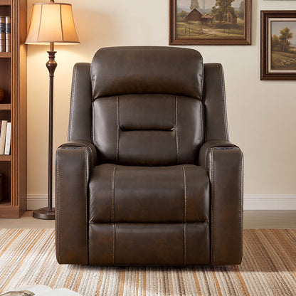 Garrison Genuine Leather Power Massage & Heat Recliner Lift Chair