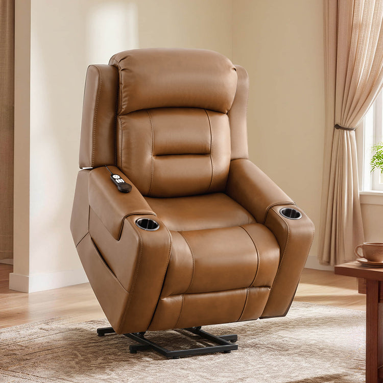 Garrison Genuine Leather Power Massage & Heat Recliner Lift Chair