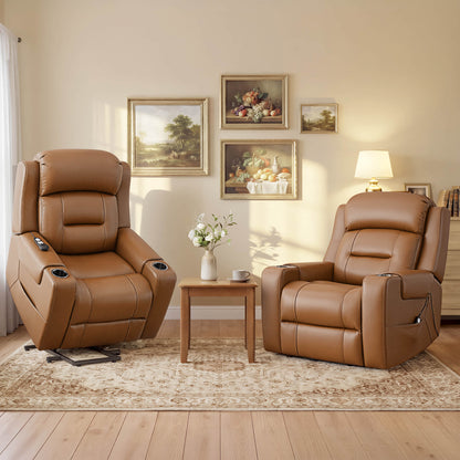 Garrison Genuine Leather Power Massage & Heat Recliner Lift Chair