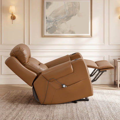 Garrison Genuine Leather Power Massage & Heat Recliner Lift Chair