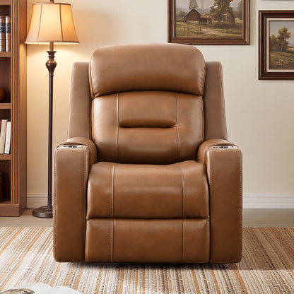 Garrison Genuine Leather Power Massage & Heat Recliner Lift Chair