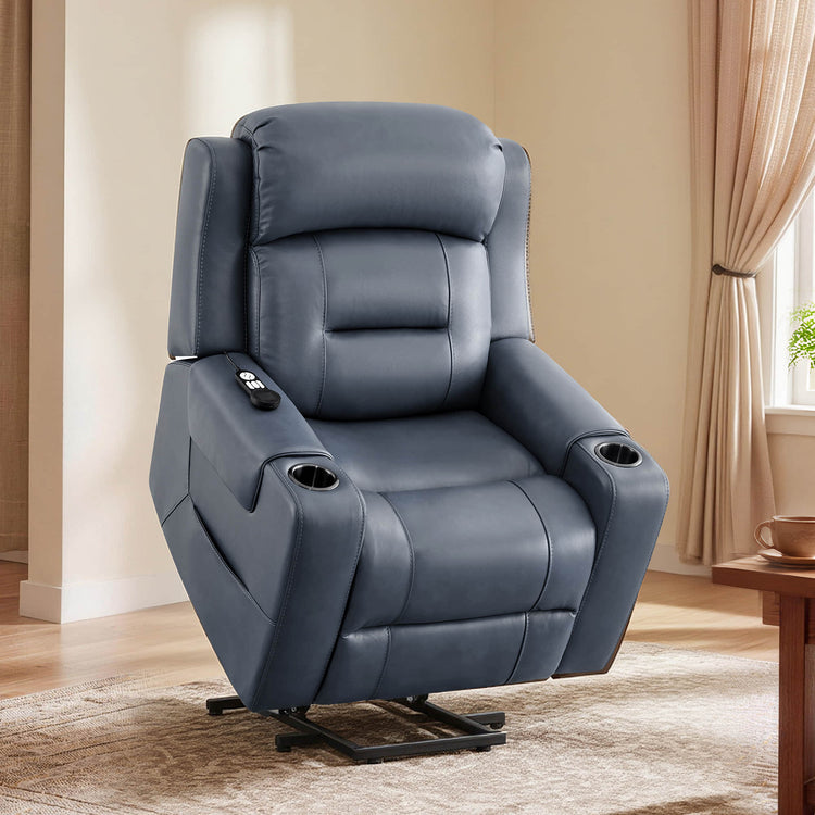 Garrison Genuine Leather Power Massage & Heat Recliner Lift Chair
