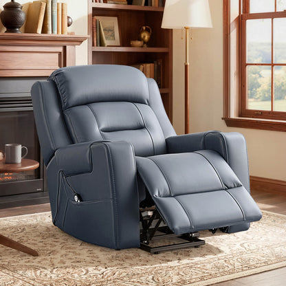 Garrison Genuine Leather Power Massage & Heat Recliner Lift Chair