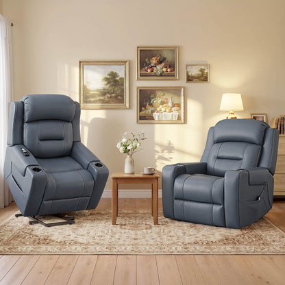 Garrison Genuine Leather Power Massage & Heat Recliner Lift Chair