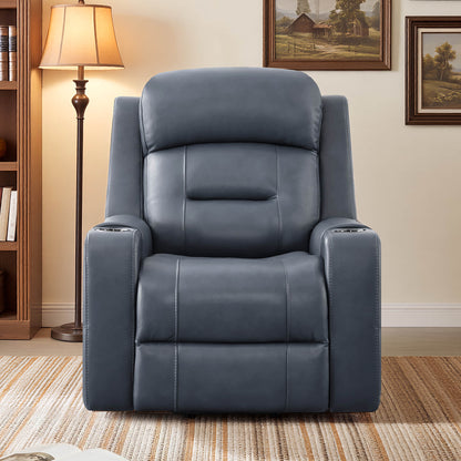 Garrison Genuine Leather Power Massage & Heat Recliner Lift Chair