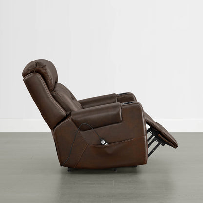 Garrison Genuine Leather Power Massage & Heat Recliner Lift Chair
