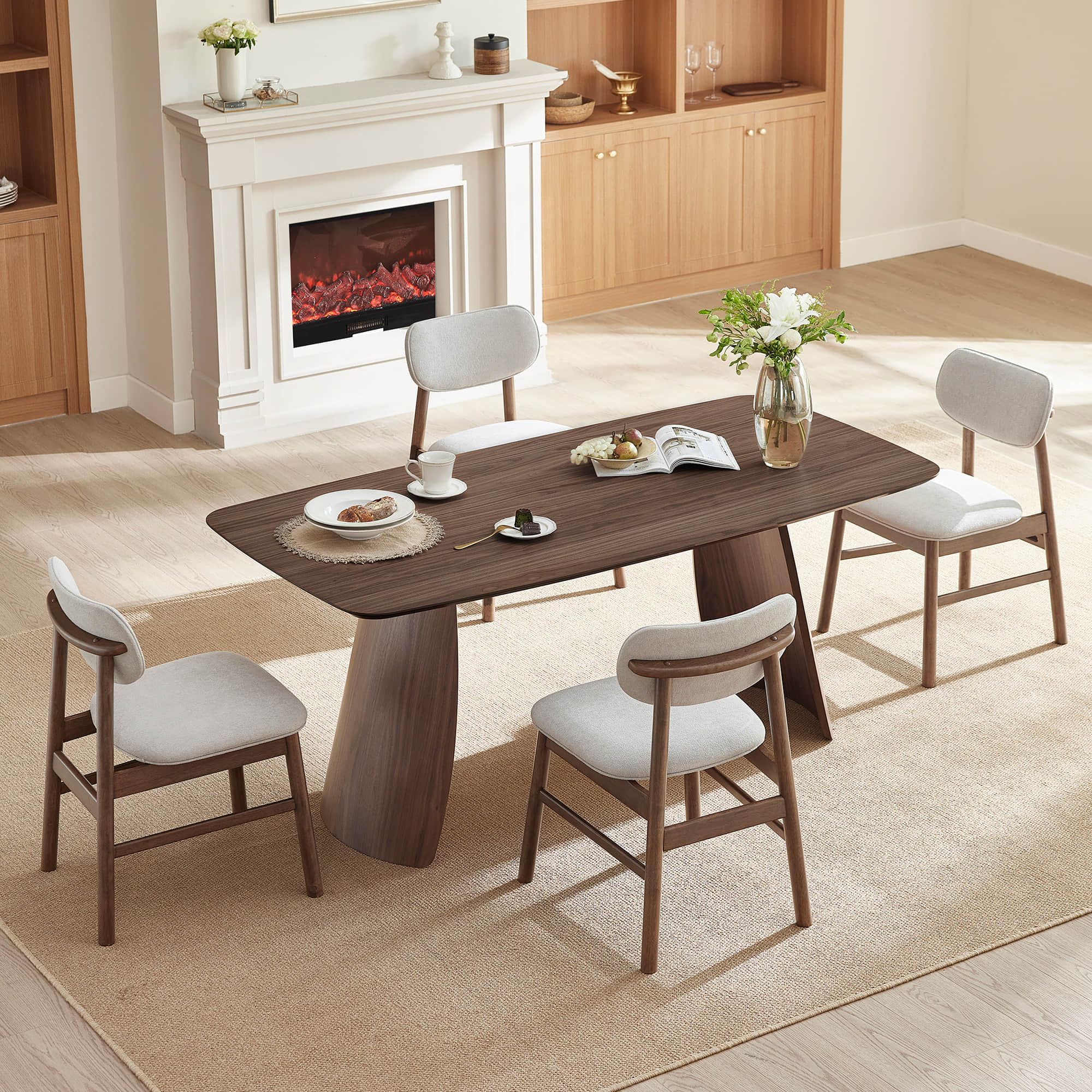 Glacia Modern Wood Dining Table Sculpted Elegance CHITA LIVING glacia-modern-wood-dining-table-sculpted-elegance-chita-living