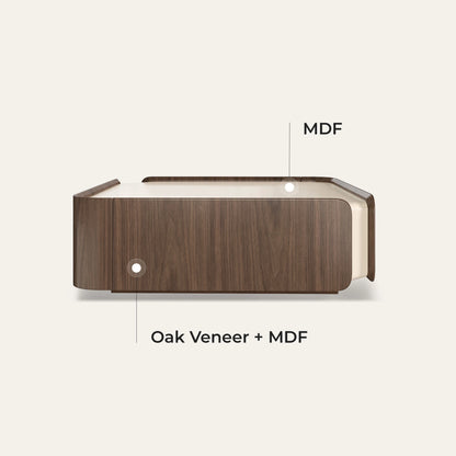 Glenn Square Storage Coffee Table with Dual Drawers