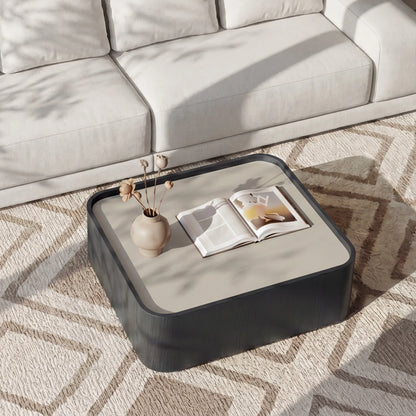 Glenn Square Storage Coffee Table with Dual Drawers